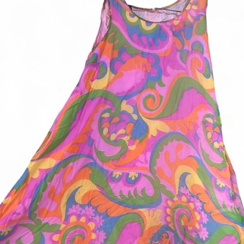 WOMENS TRUE‎ VINTAGE PSYCHADELIC DRESS SIZE LARGE